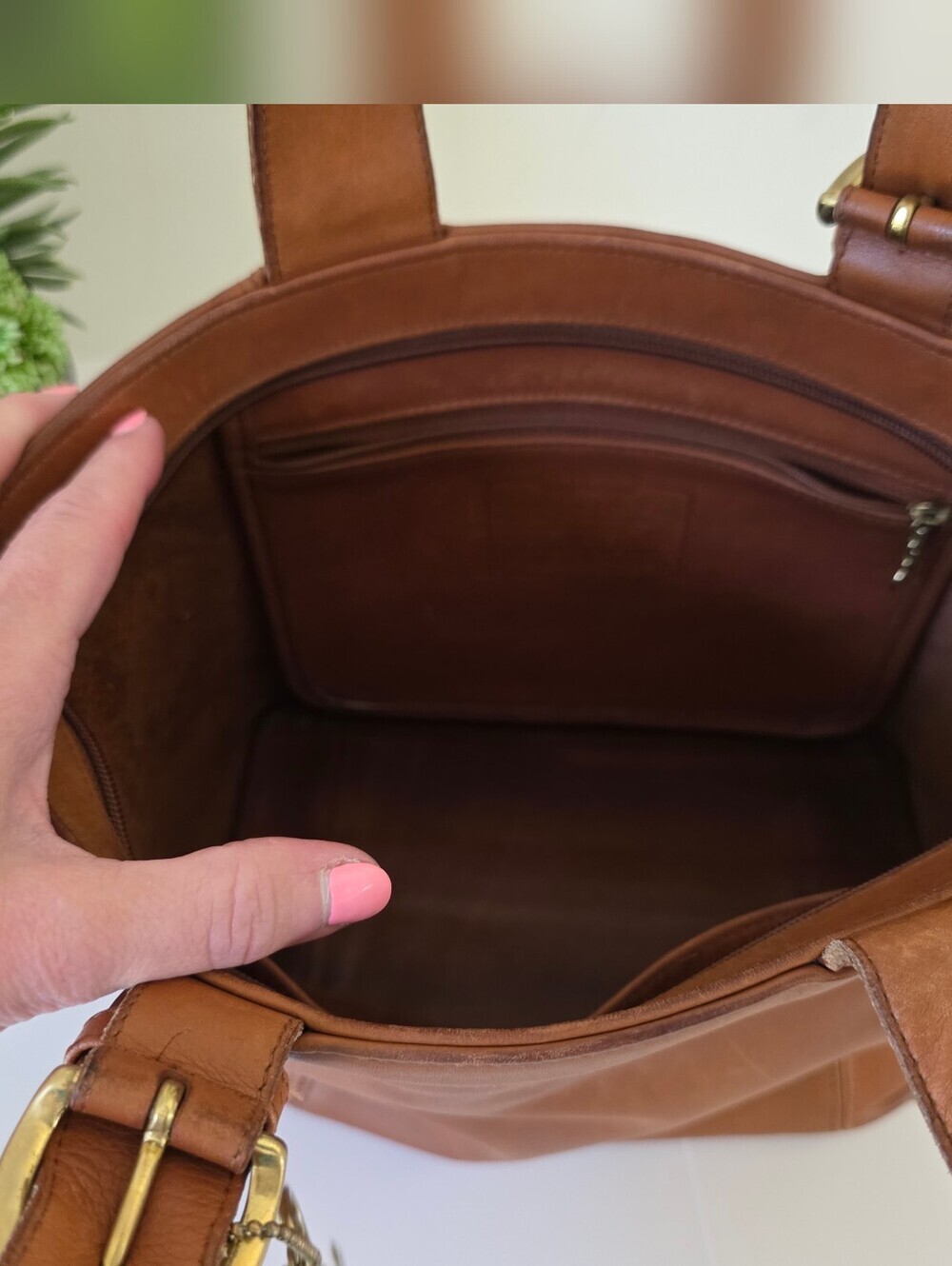 Vintage Coach Small Waverly Tote British Tan Glovetanned Leather Made In Hungary - Picture 10 of 15